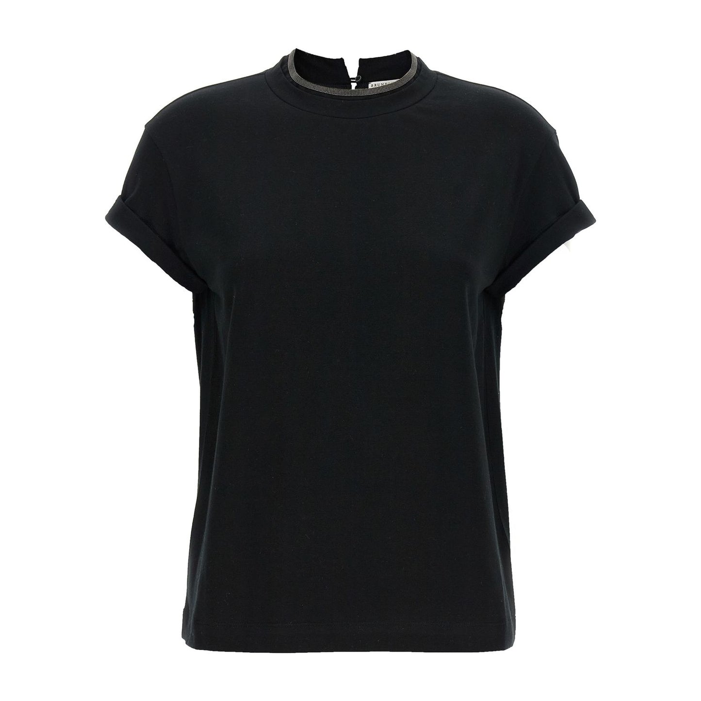Brunello Cucinelli Black Cotton T-Shirt