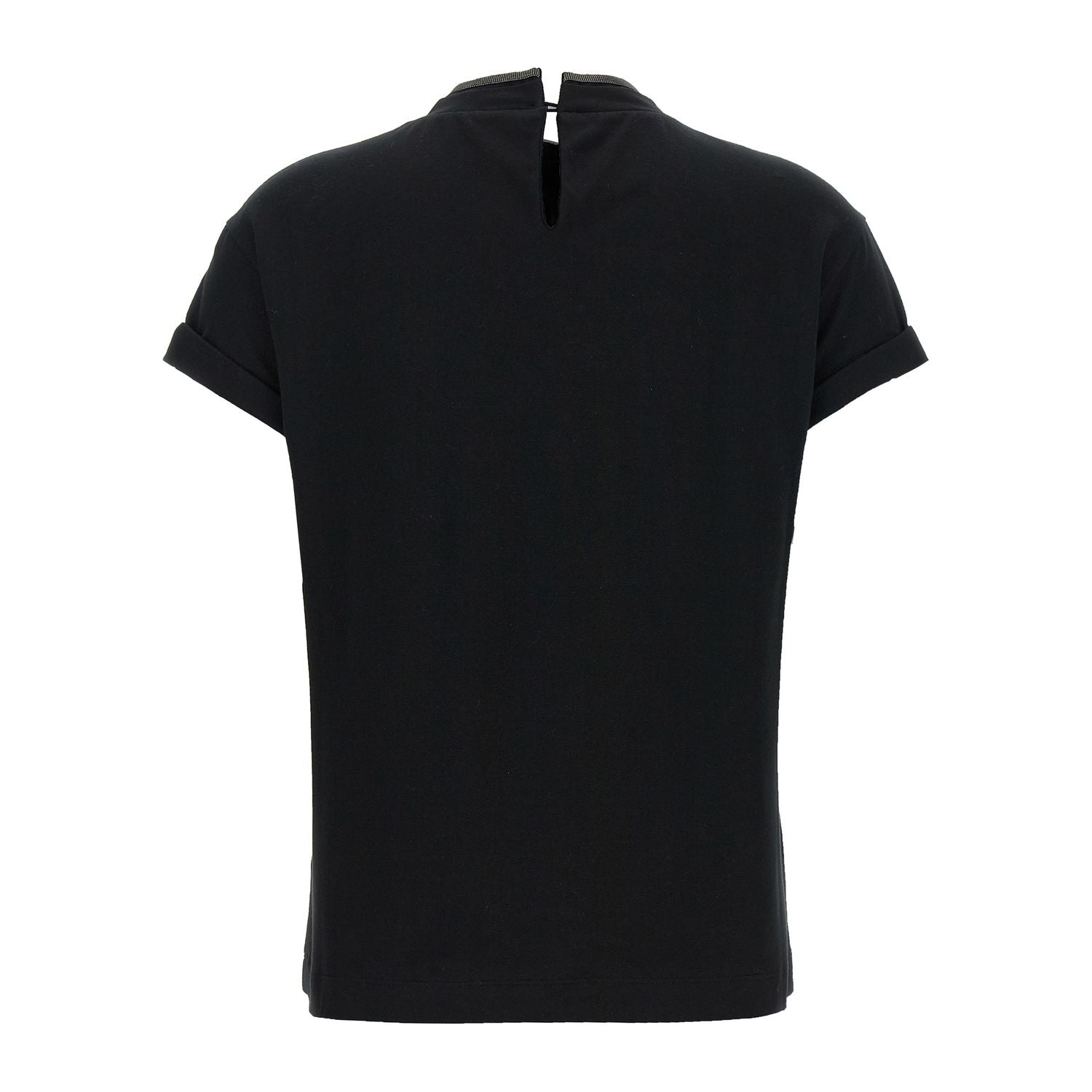 Brunello Cucinelli Black Cotton T-Shirt