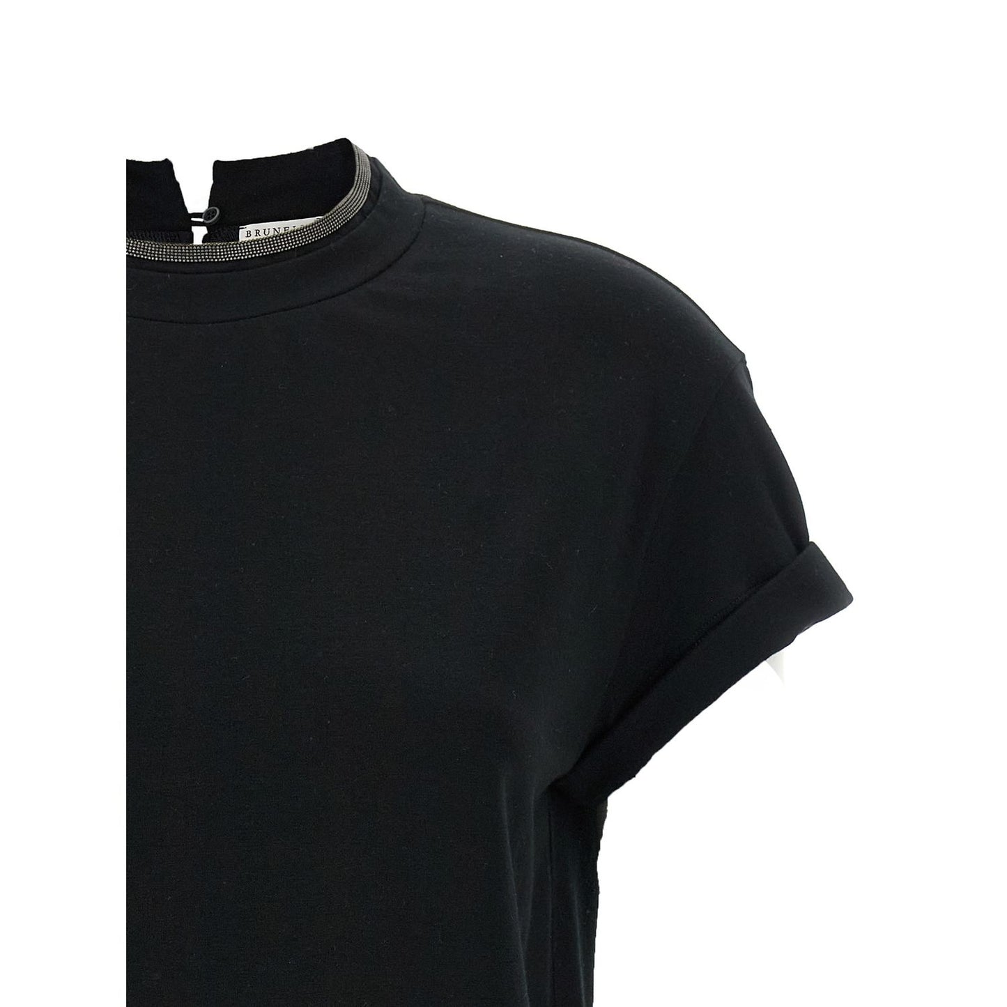 Brunello Cucinelli Black Cotton T-Shirt