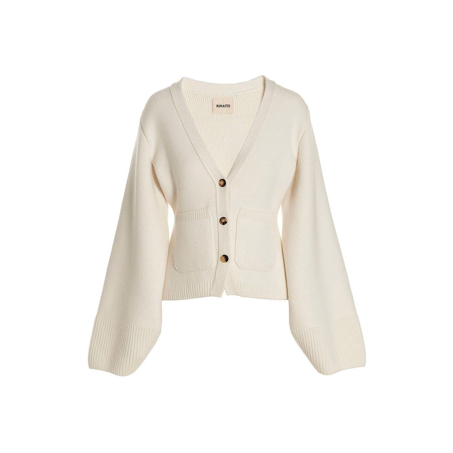Khaite White Cashmere Cardigan