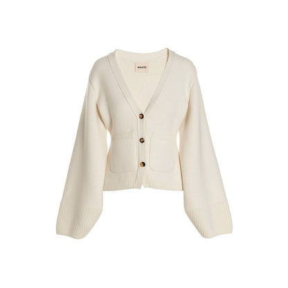 Khaite White Cashmere Cardigan