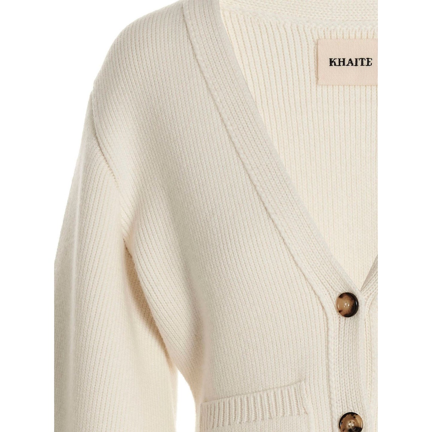 Khaite White Cashmere Cardigan