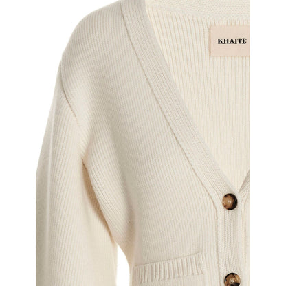 Khaite White Cashmere Cardigan