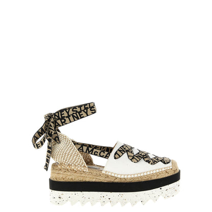 Stella McCartney Beige Cotton Wedge Sandals