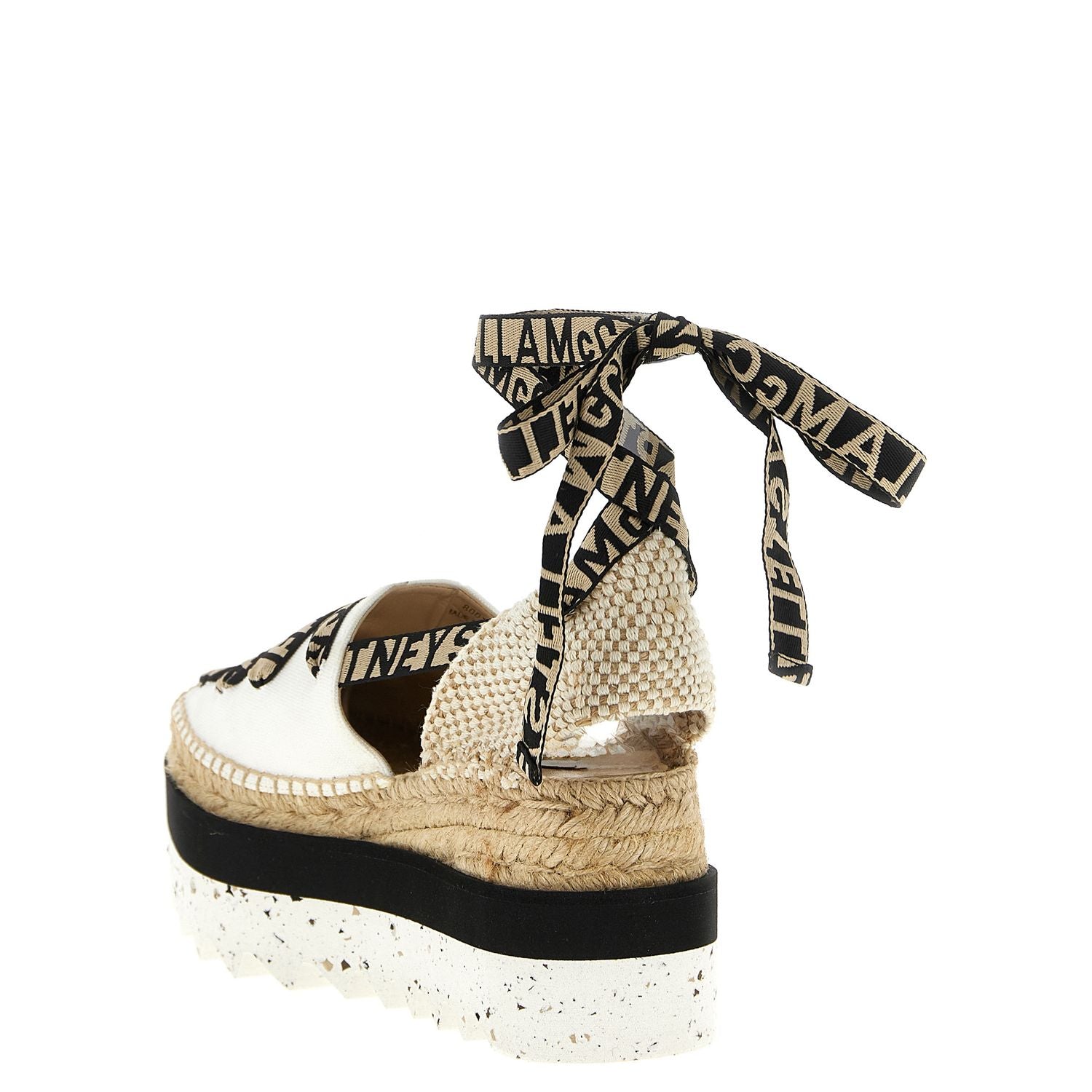Stella McCartney Beige Cotton Wedge Sandals