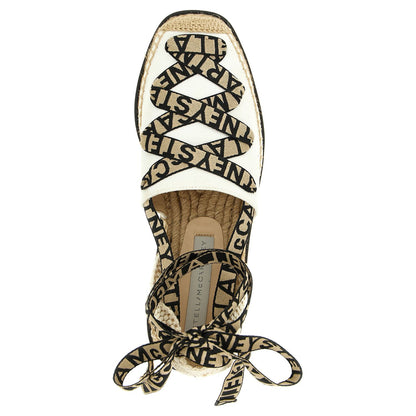 Stella McCartney Beige Cotton Wedge Sandals