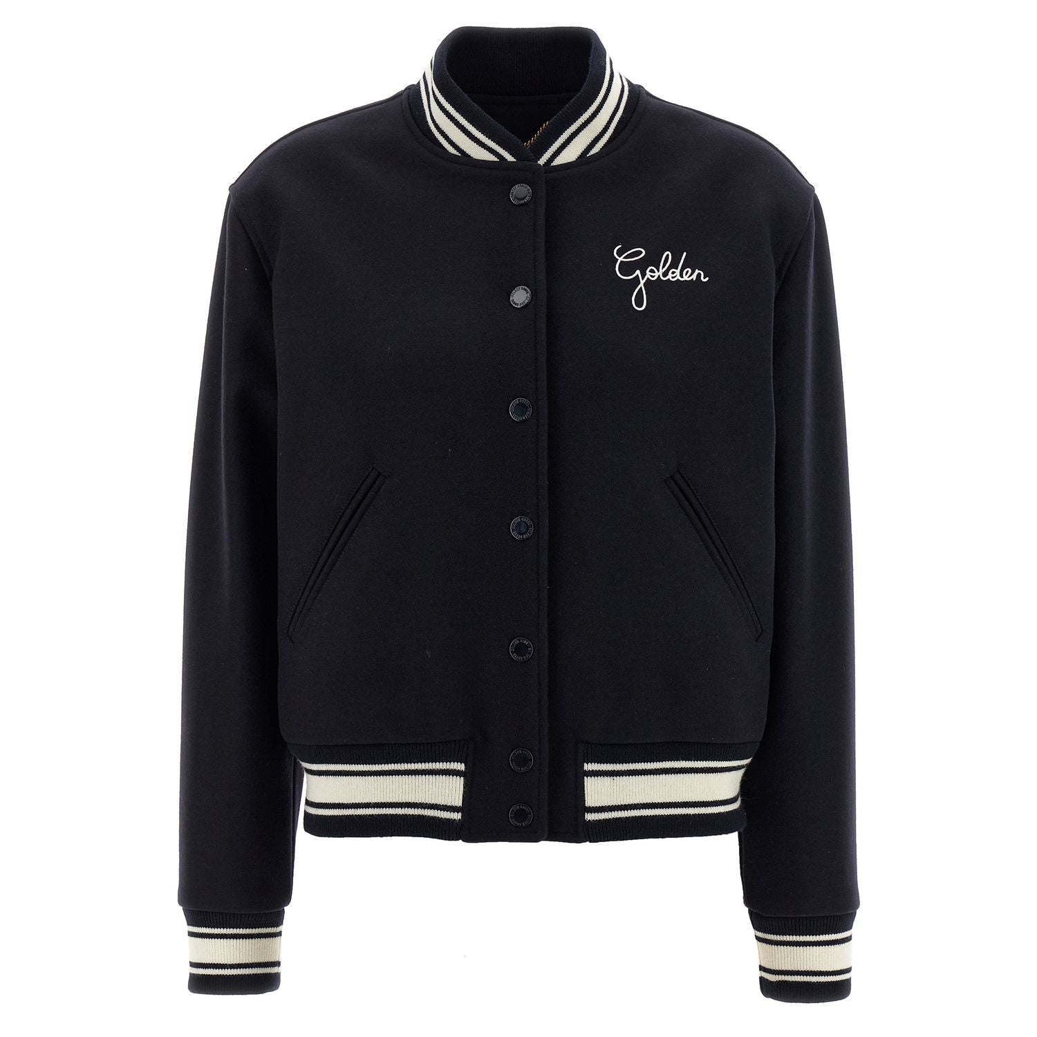 Golden Goose Blue Virgin Wool Bomber
