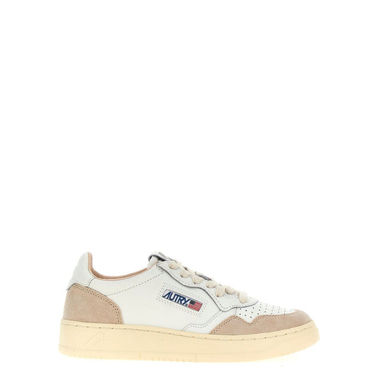 Autry Beige Cowhide Low Top Sneakers