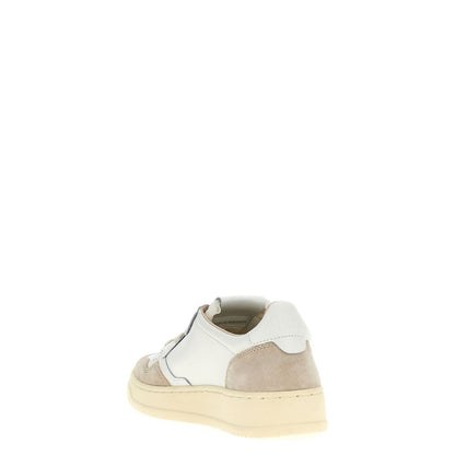 Autry Beige Cowhide Low Top Sneakers