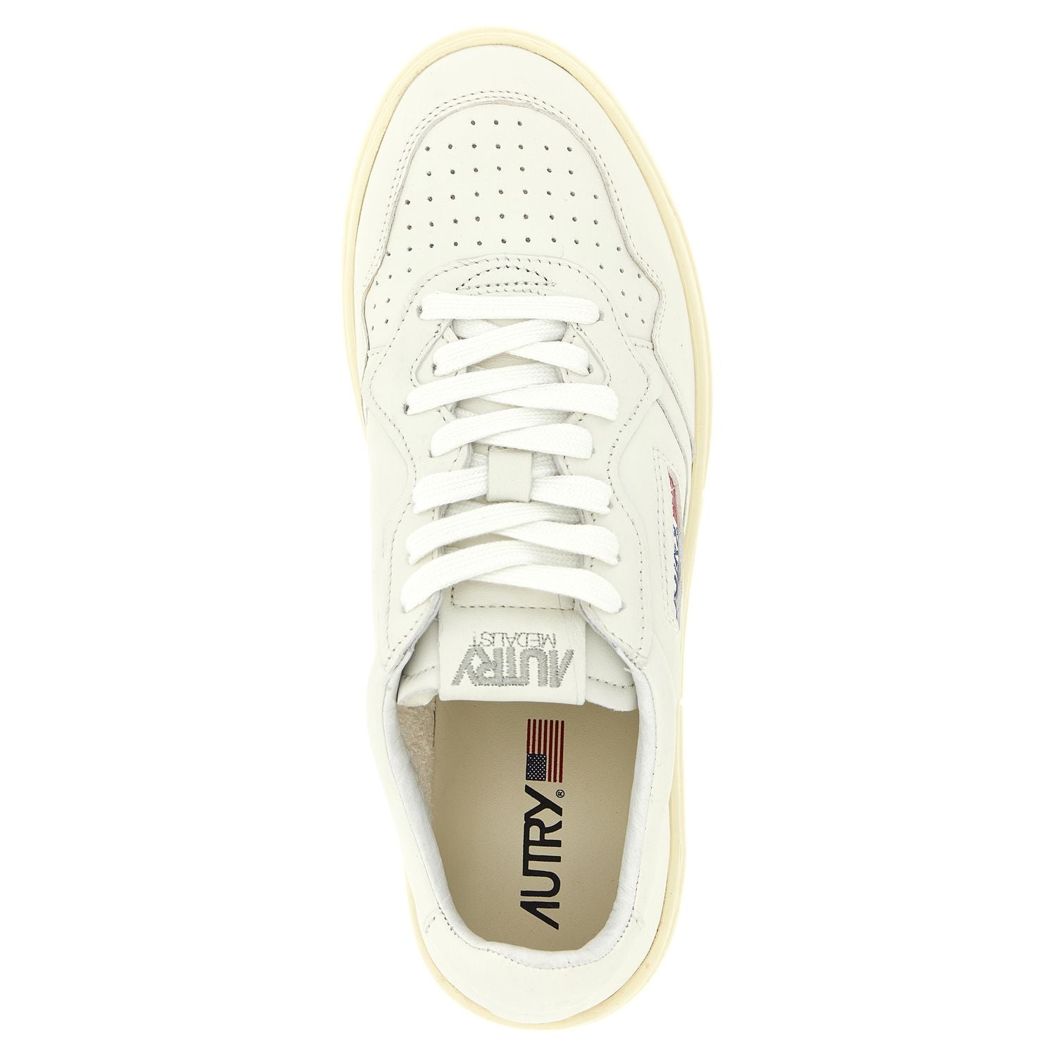 Autry White Goatskin Low Top Sneakers
