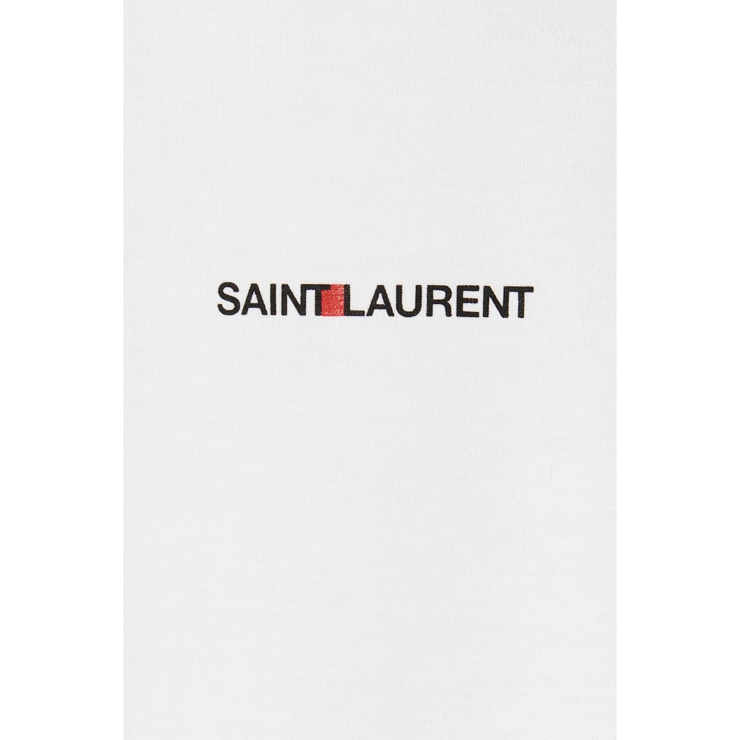 Saint Laurent White Cotton T-Shirt