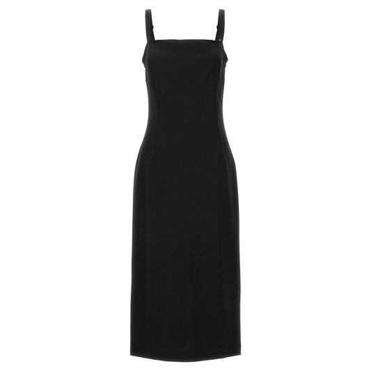 Dolce & Gabbana Black Viscose Midi Dress