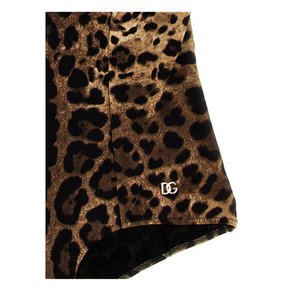 Dolce & Gabbana Brown Polyamide One-Piece Swimsuit