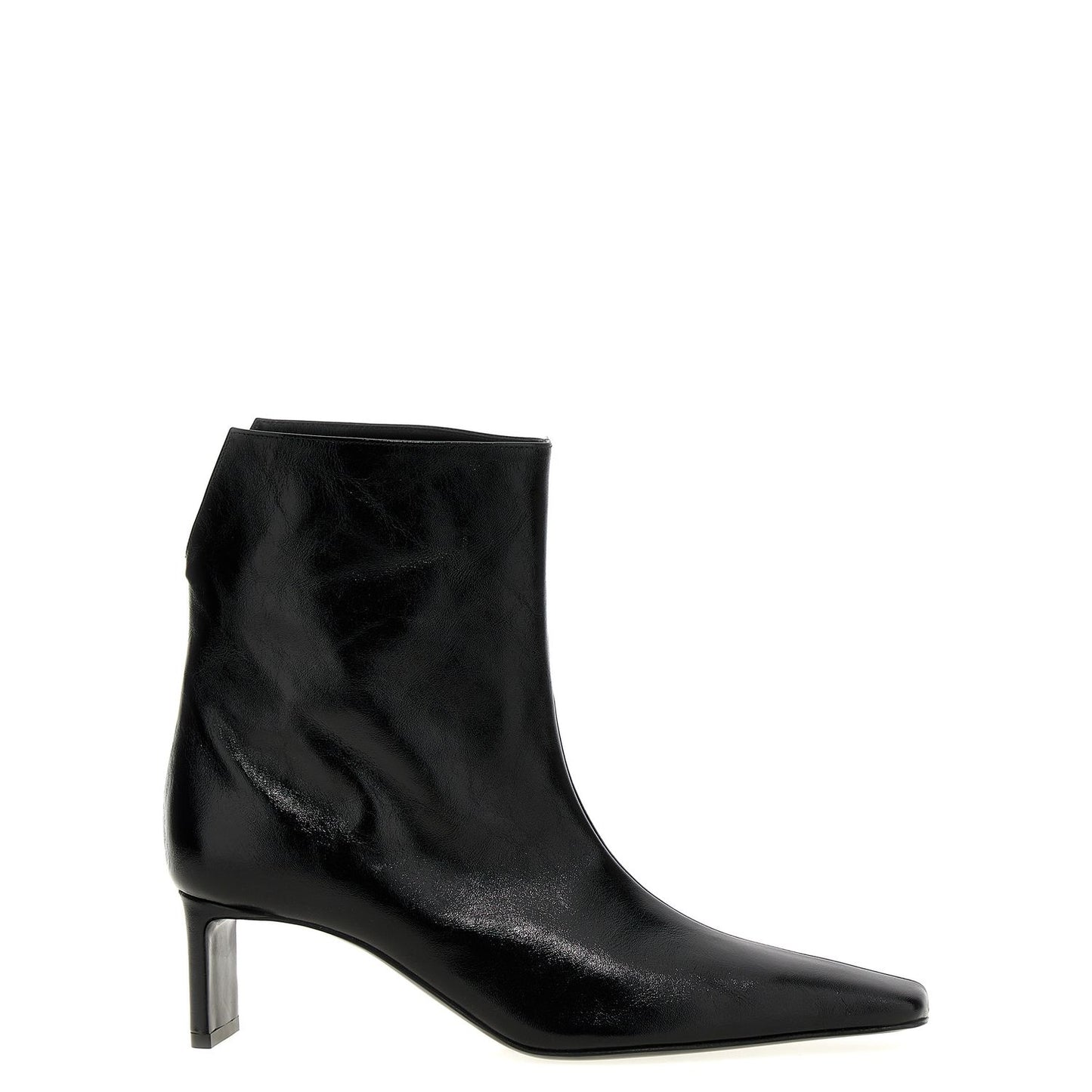 Khaite Black Calfskin Ankle Boots