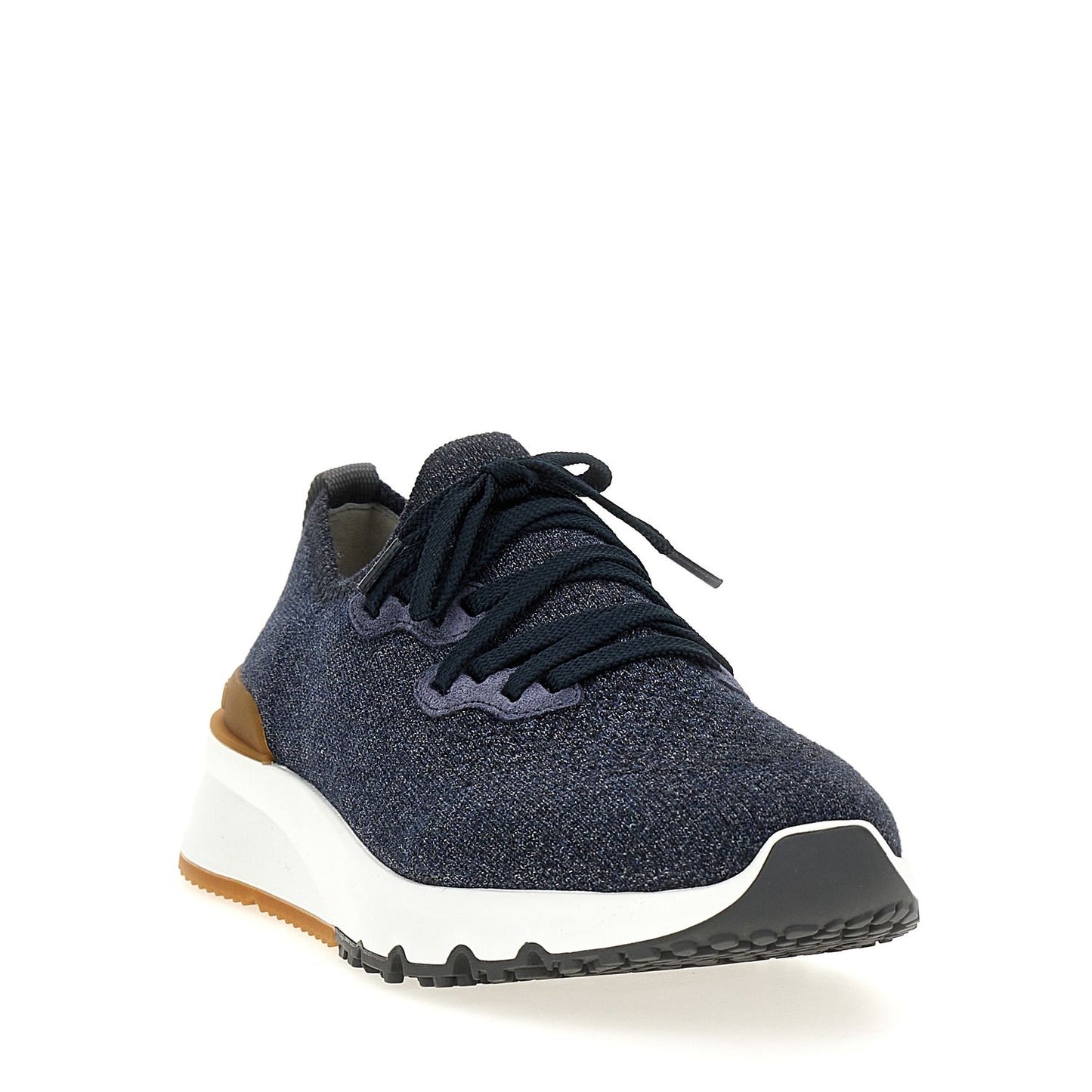Brunello Cucinelli Blue Cotton Athletic Sneakers