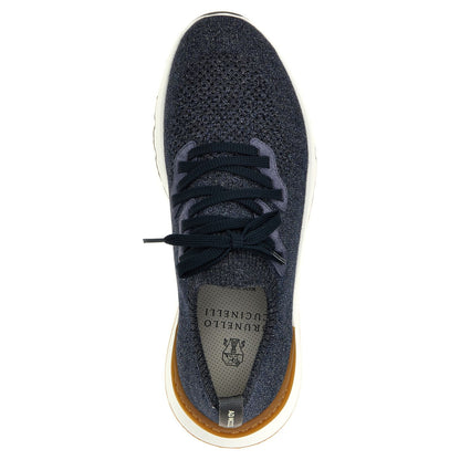 Brunello Cucinelli Blue Cotton Athletic Sneakers