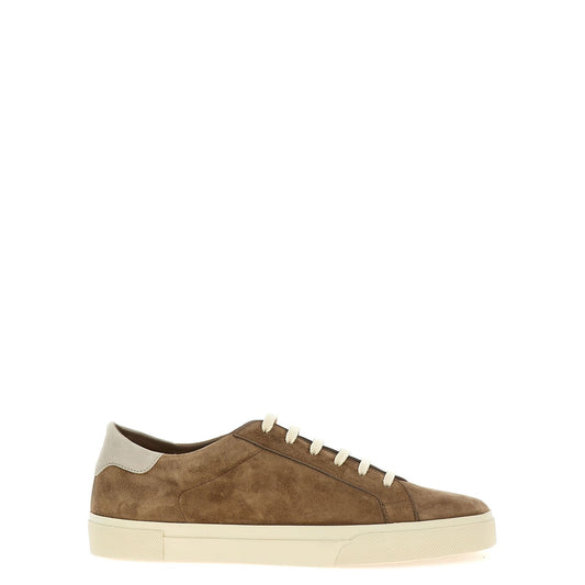 Brunello Cucinelli Beige Calfskin Low Top Sneakers