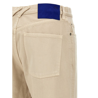 Burberry Beige Cotton Casual Pants