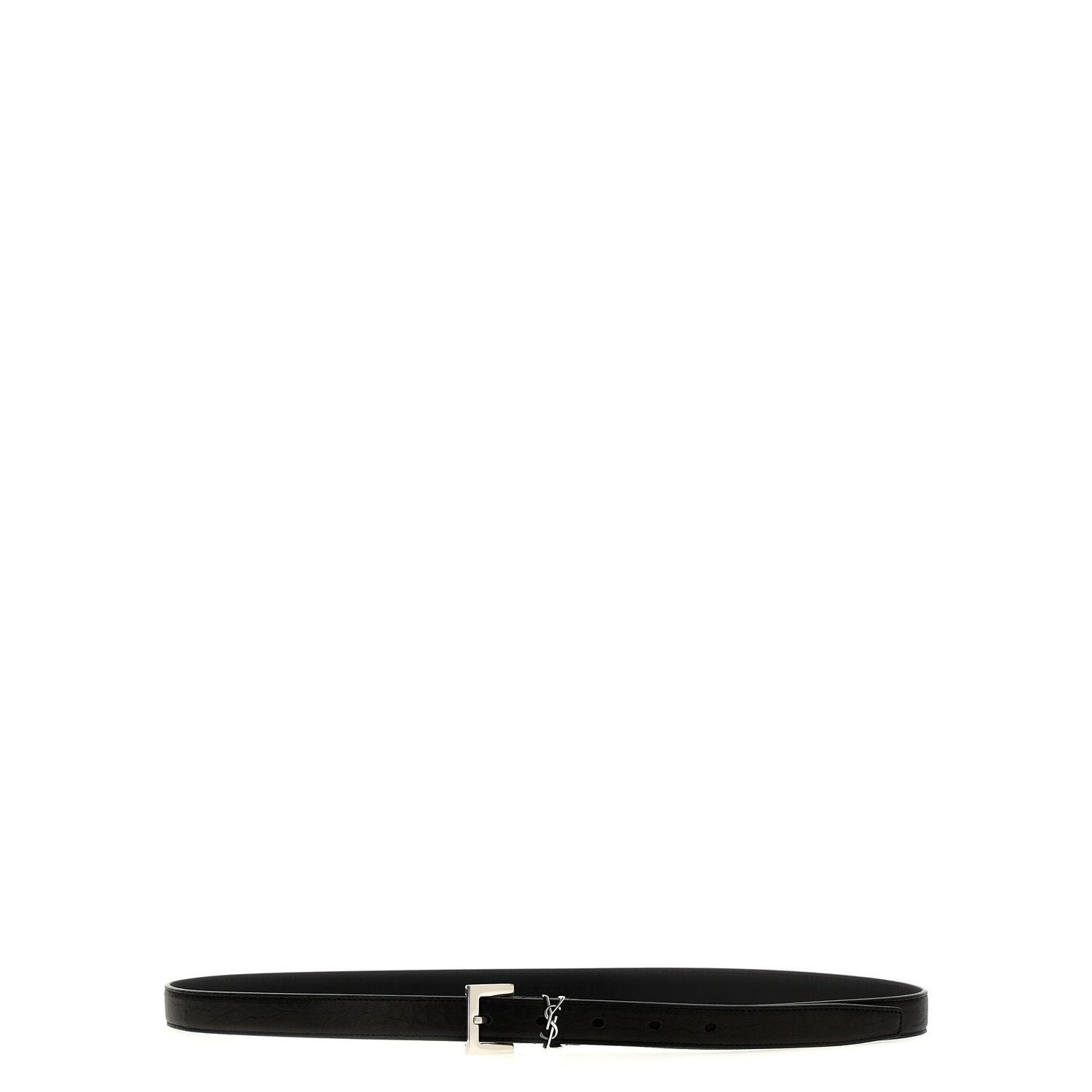Saint Laurent Black Leather Regular Belt