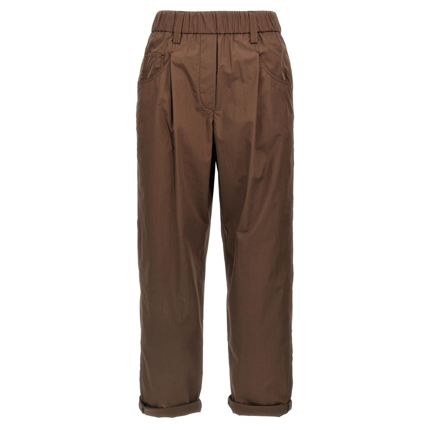 Brunello Cucinelli Brown Cotton Casual Pants