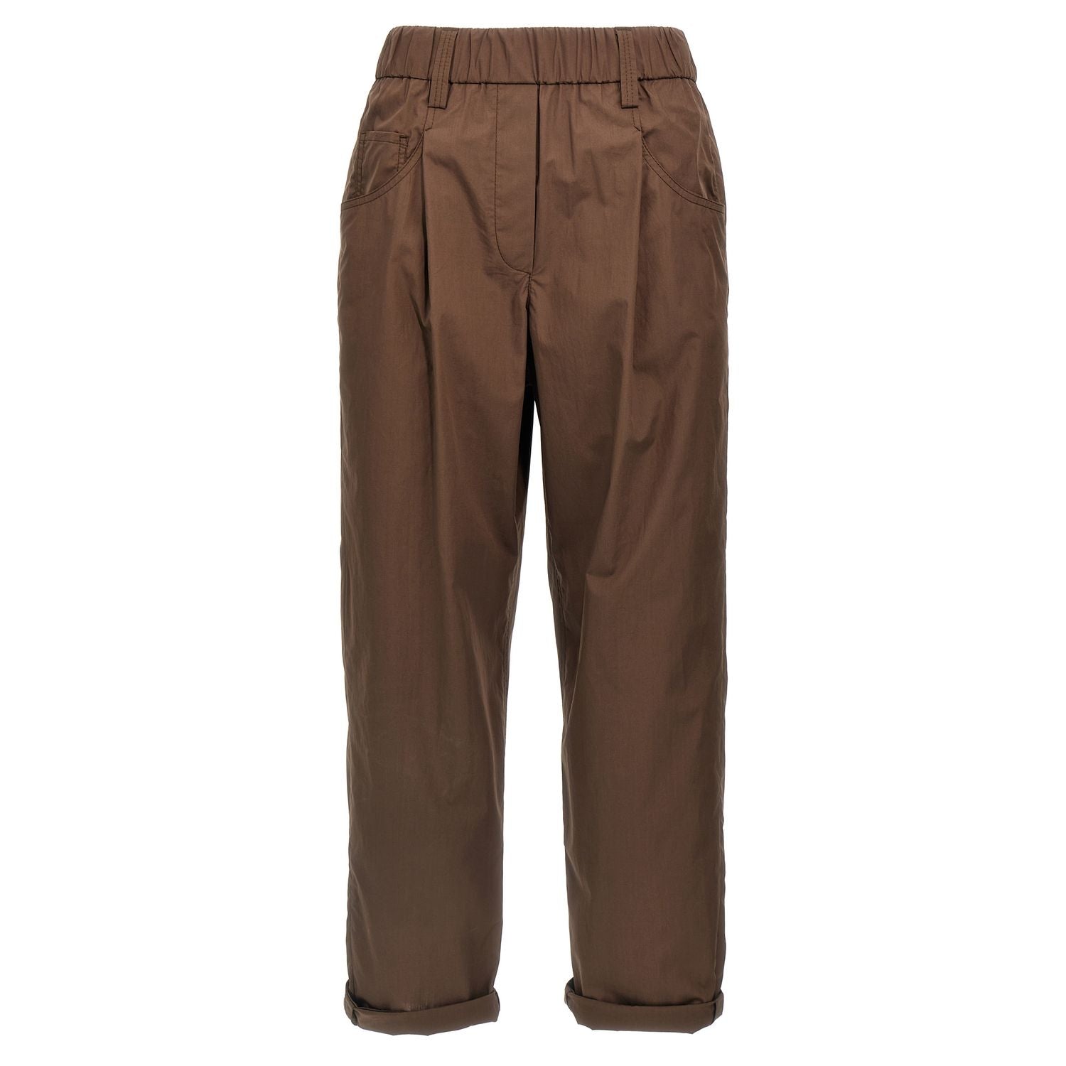 Brunello Cucinelli Brown Cotton Casual Pants