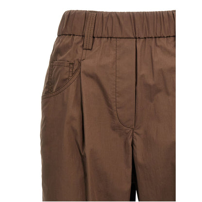 Brunello Cucinelli Brown Cotton Casual Pants