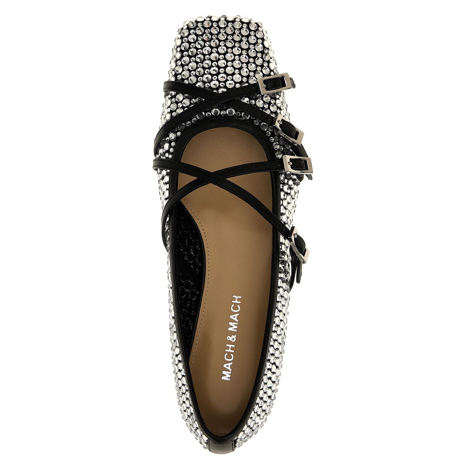 MACH & MACH Black Polyamide Ballet Flats