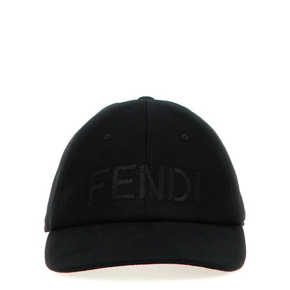 Fendi Black Cotton Cap (Baseball Hat)