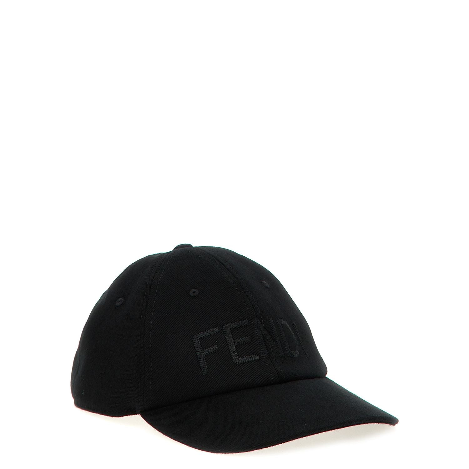 Fendi Black Cotton Cap (Baseball Hat)