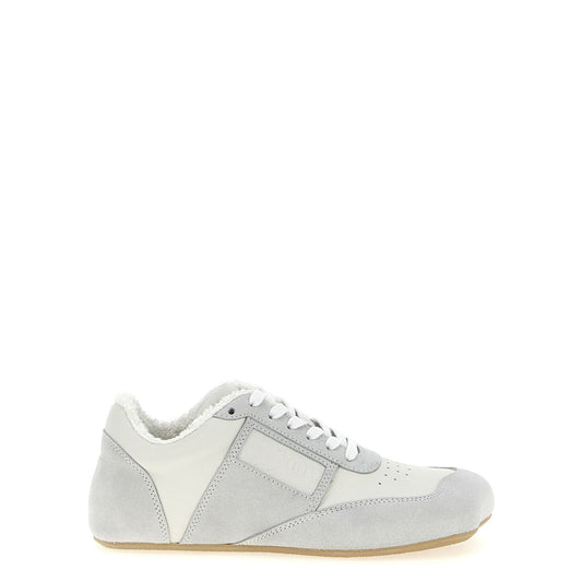 MM6 Maison Margiela Gray Calfskin Athletic Sneakers