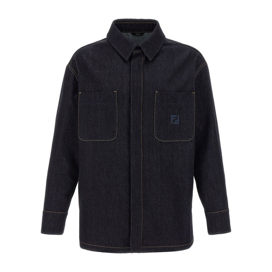Fendi Blue Cotton Denim Jacket