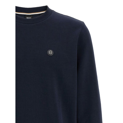 Hugo Boss Blue Cotton Sweatshirt