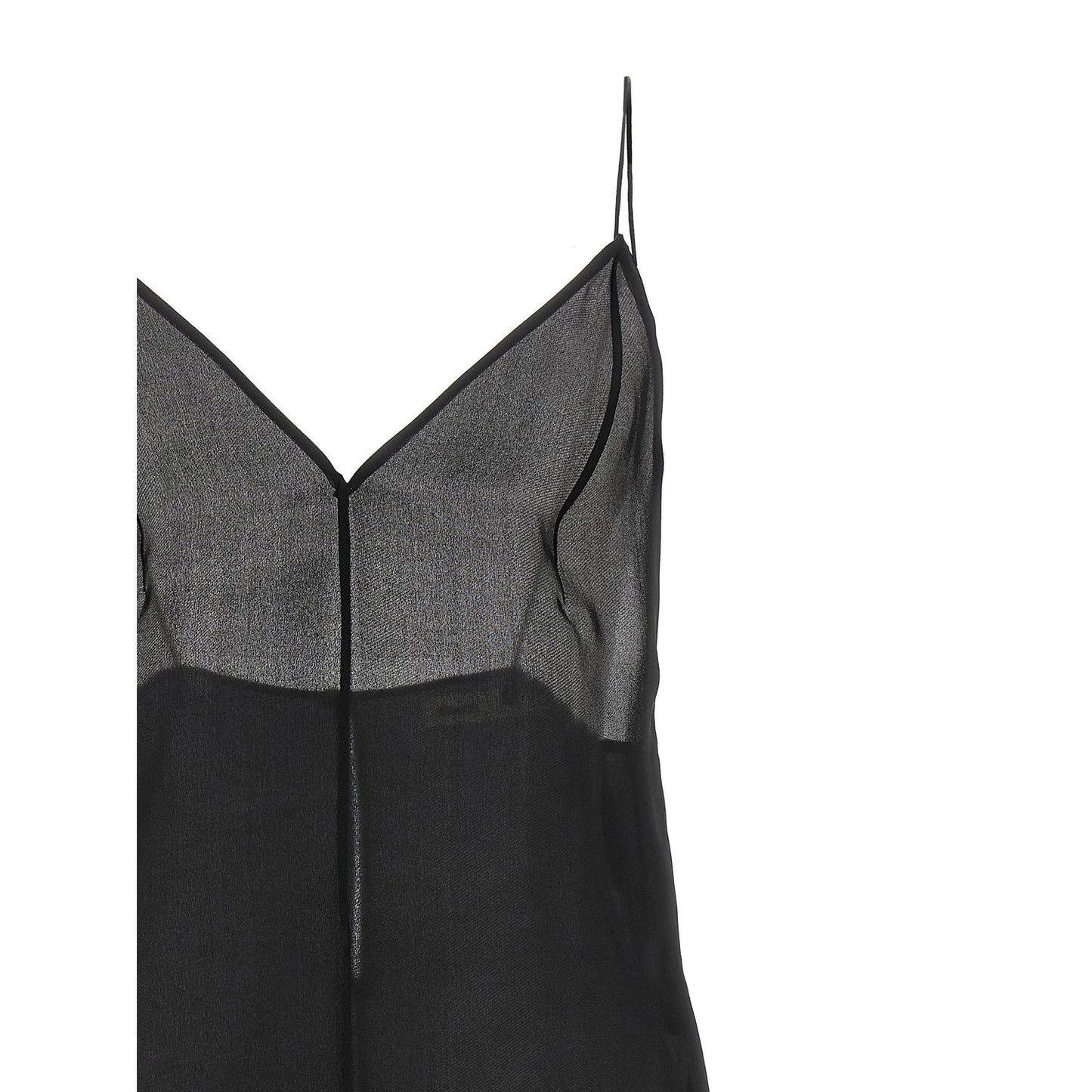 Khaite Black Silk Tank Tops