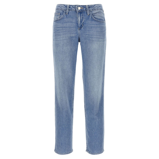 L'Agence Blue Cotton Straight-Leg Jeans