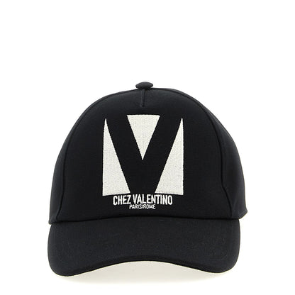 Valentino Garavani Black Cotton Cap (Baseball Hat)
