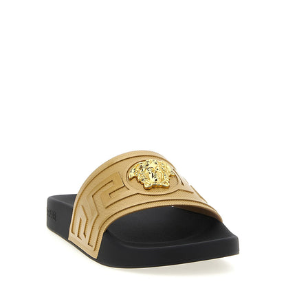 Versace Gold Glass Slides