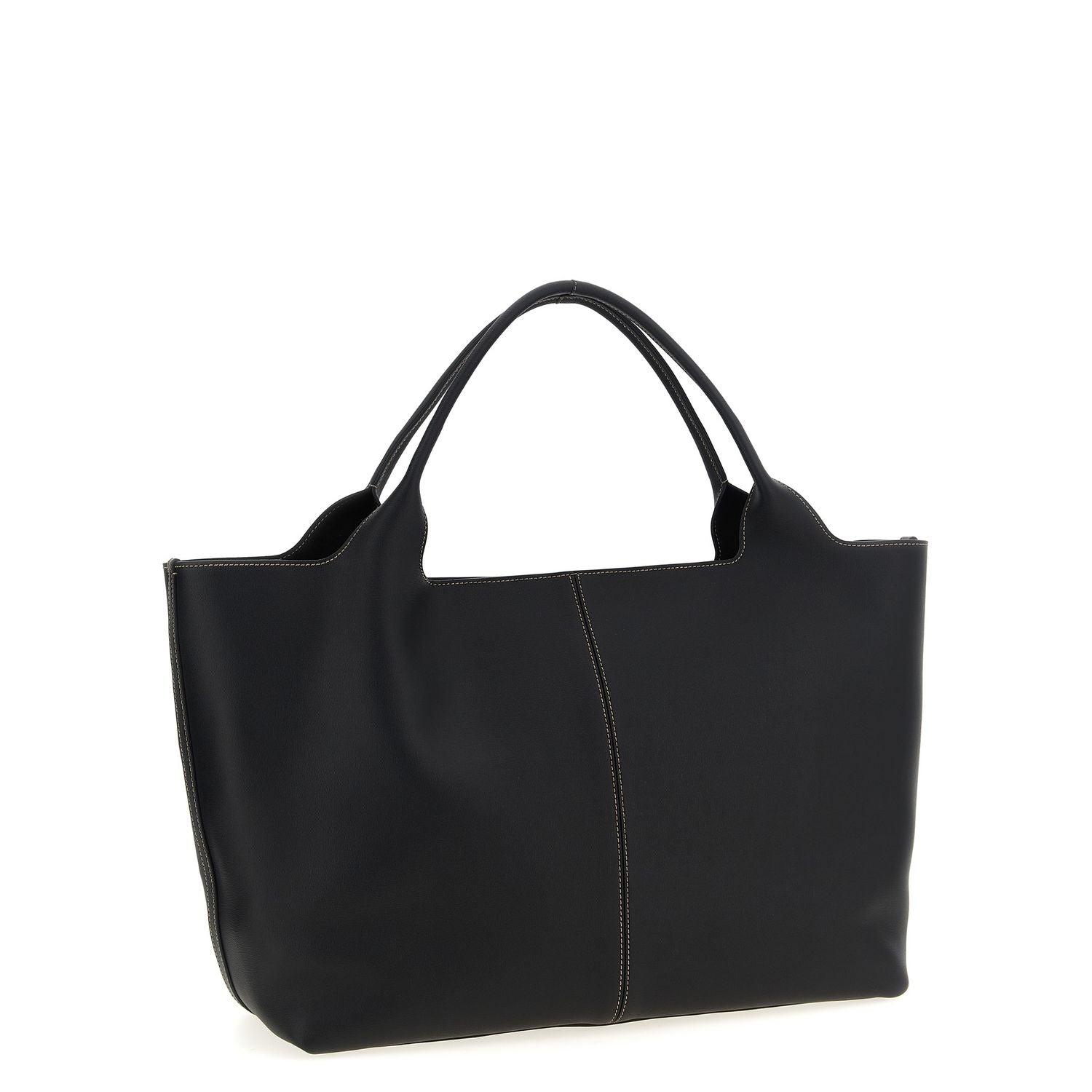 Tod's Black Calfskin Tote Bag