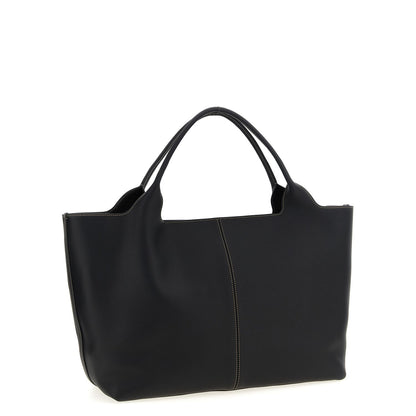 Tod's Black Calfskin Tote Bag