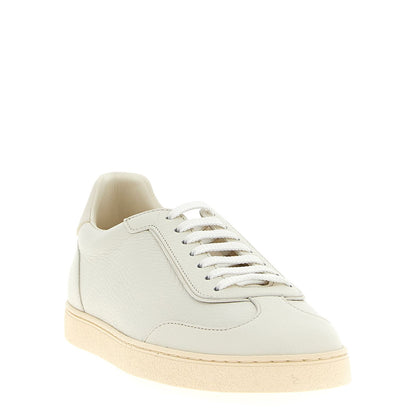 Brunello Cucinelli White Goatskin Low Top Sneakers