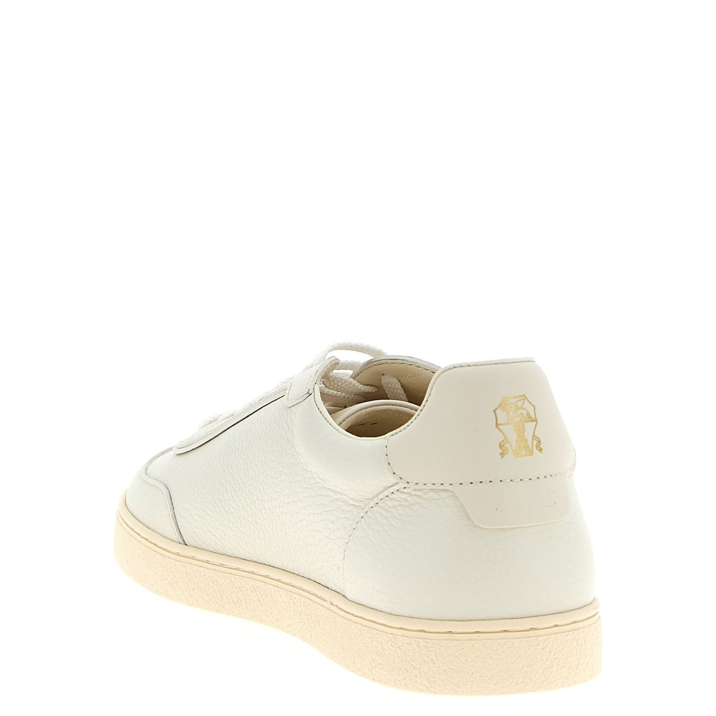 Brunello Cucinelli White Goatskin Low Top Sneakers