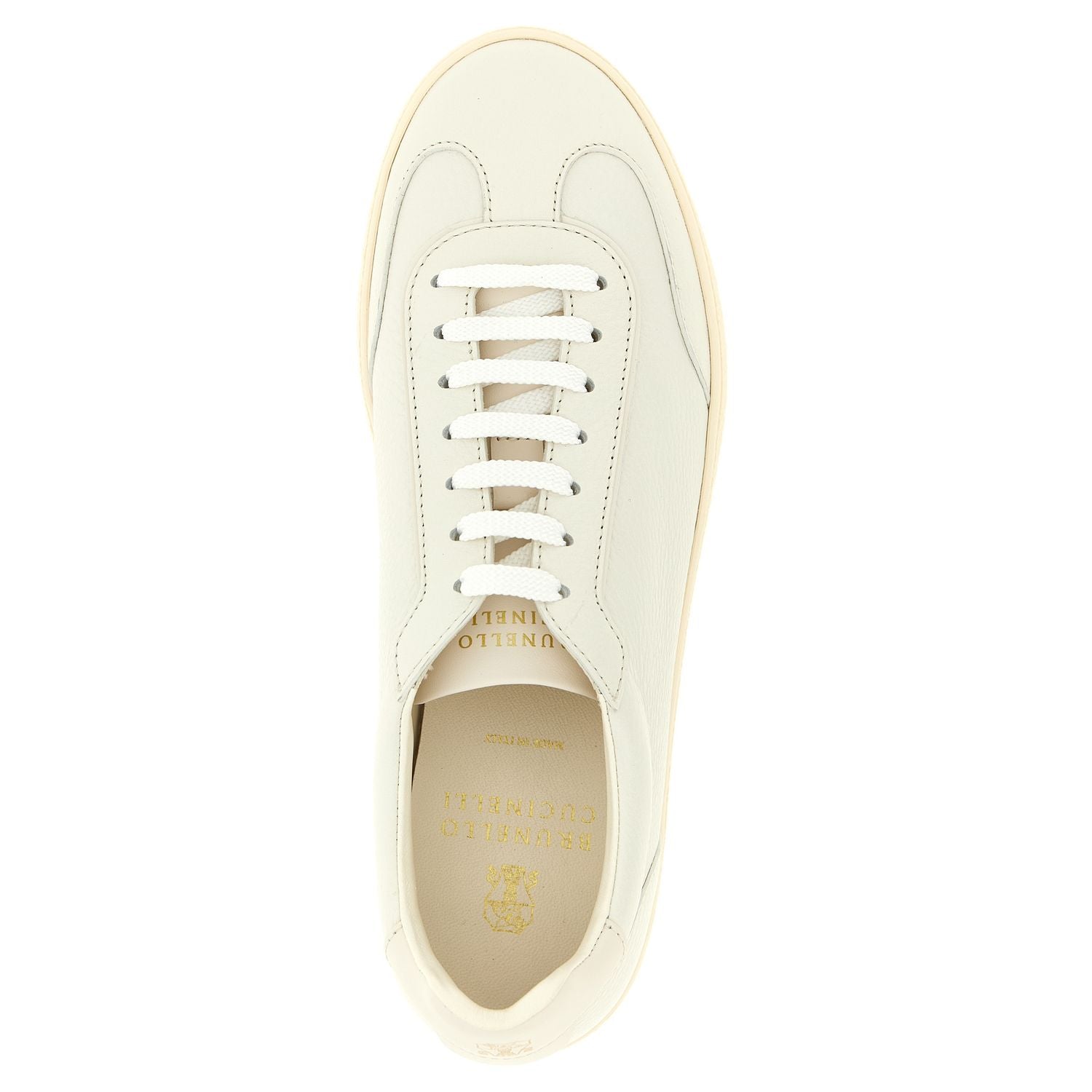 Brunello Cucinelli White Goatskin Low Top Sneakers