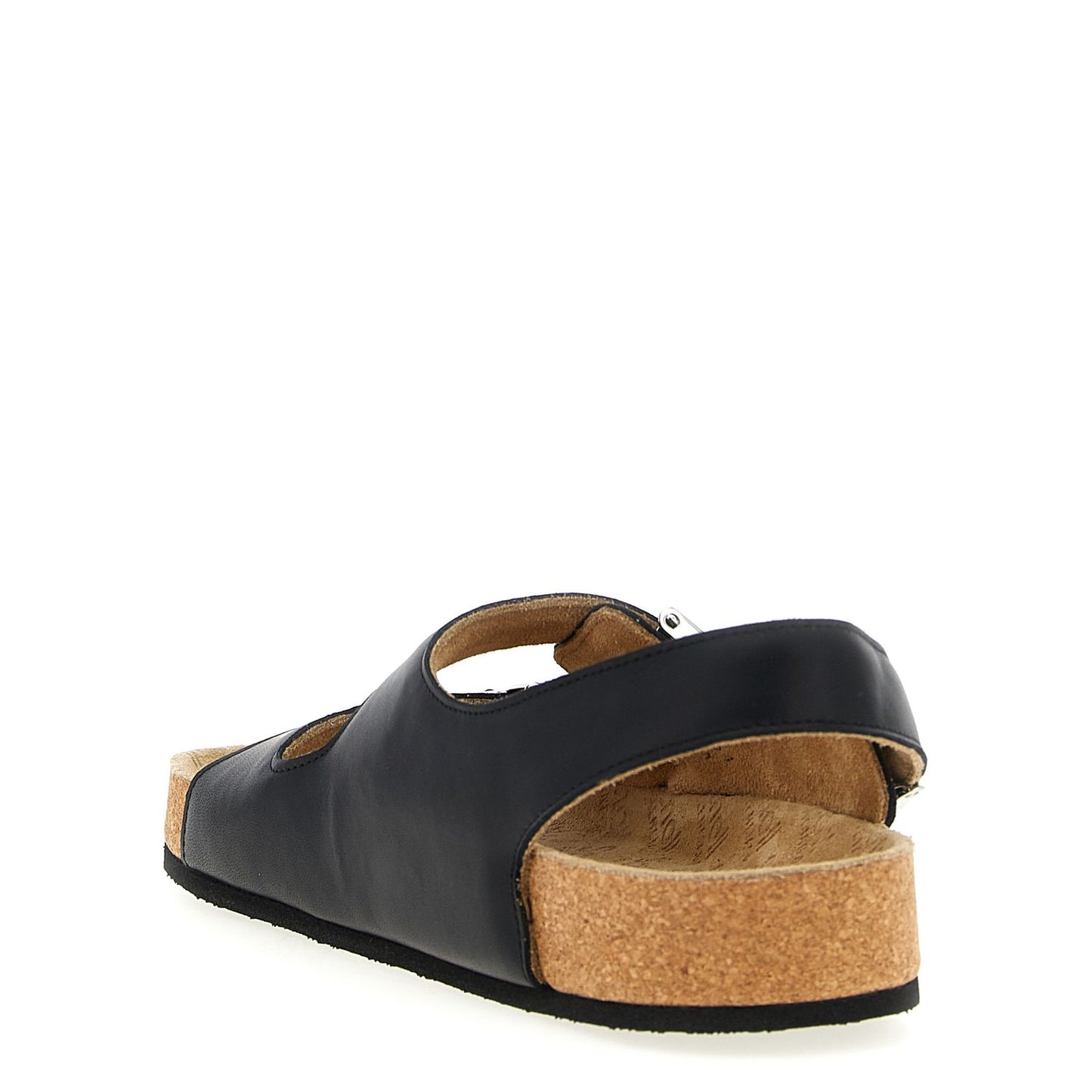 Balenciaga Black Calfskin Flat Sandals