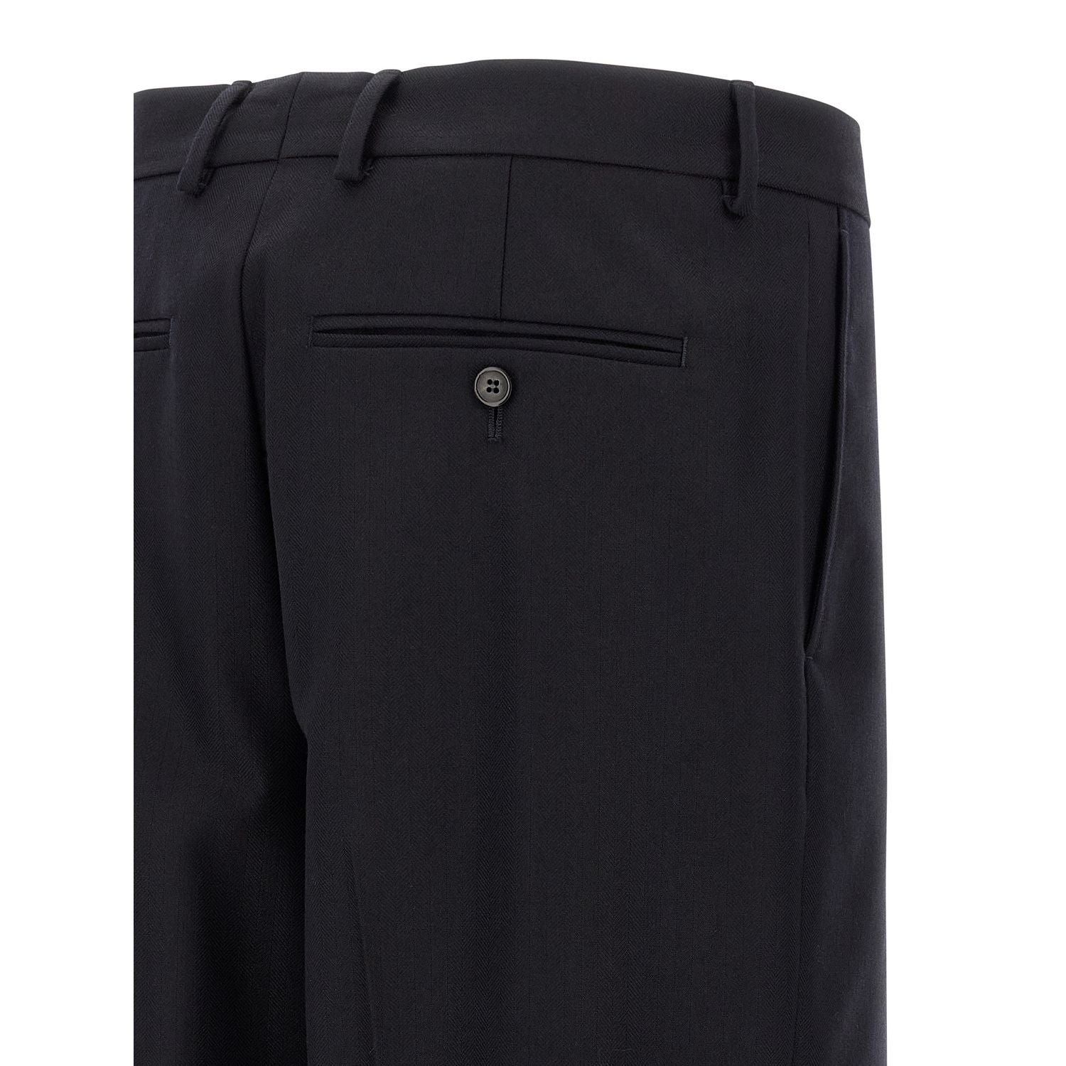 Dries Van Noten Blue Wool Dress Pants