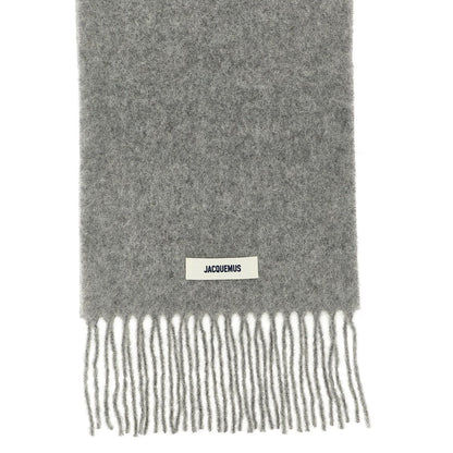Jacquemus Gray Alpaca Leather Foulard