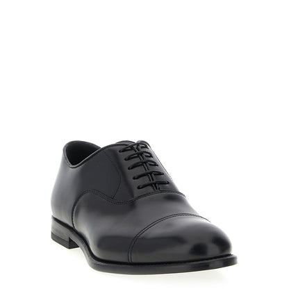 Doucal's Black Calfskin Oxfords And Derbies