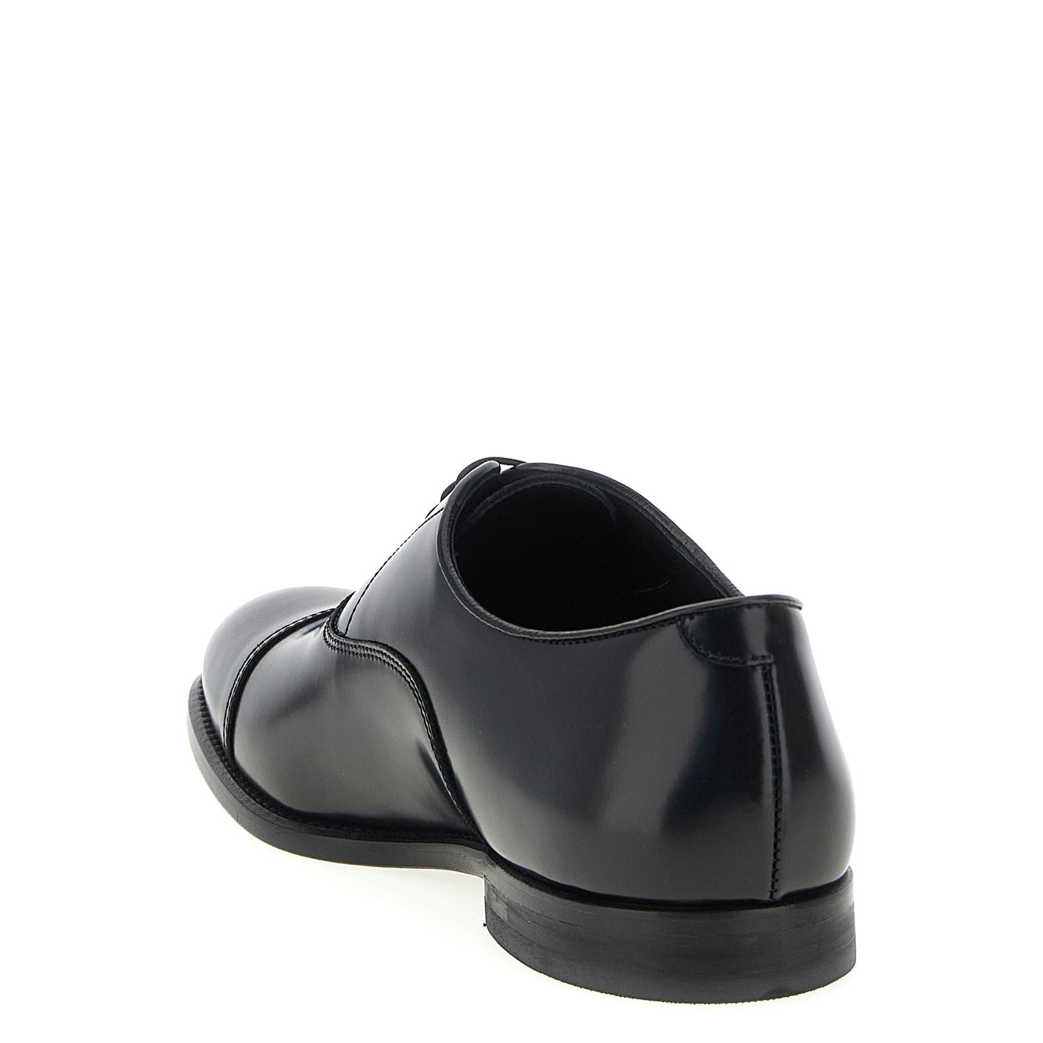 Doucal's Black Calfskin Oxfords And Derbies