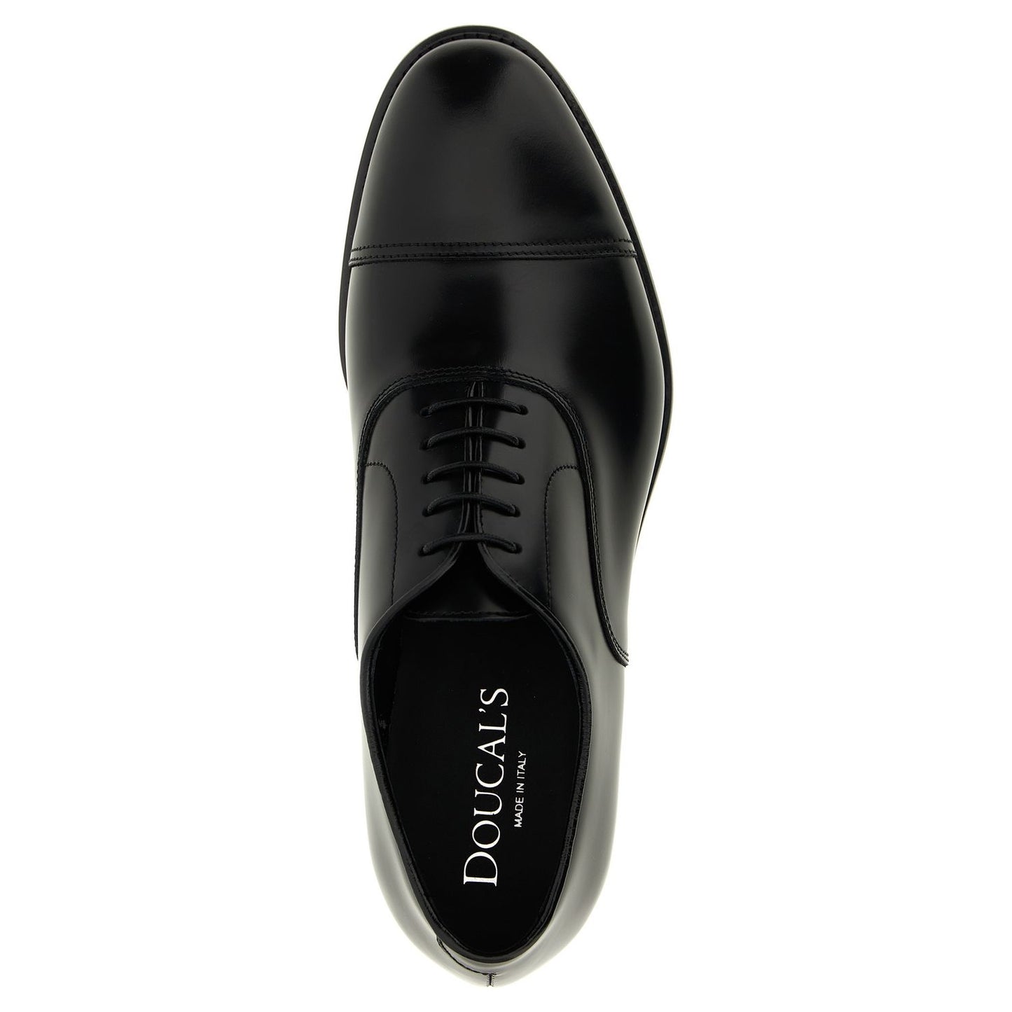 Doucal's Black Calfskin Oxfords And Derbies