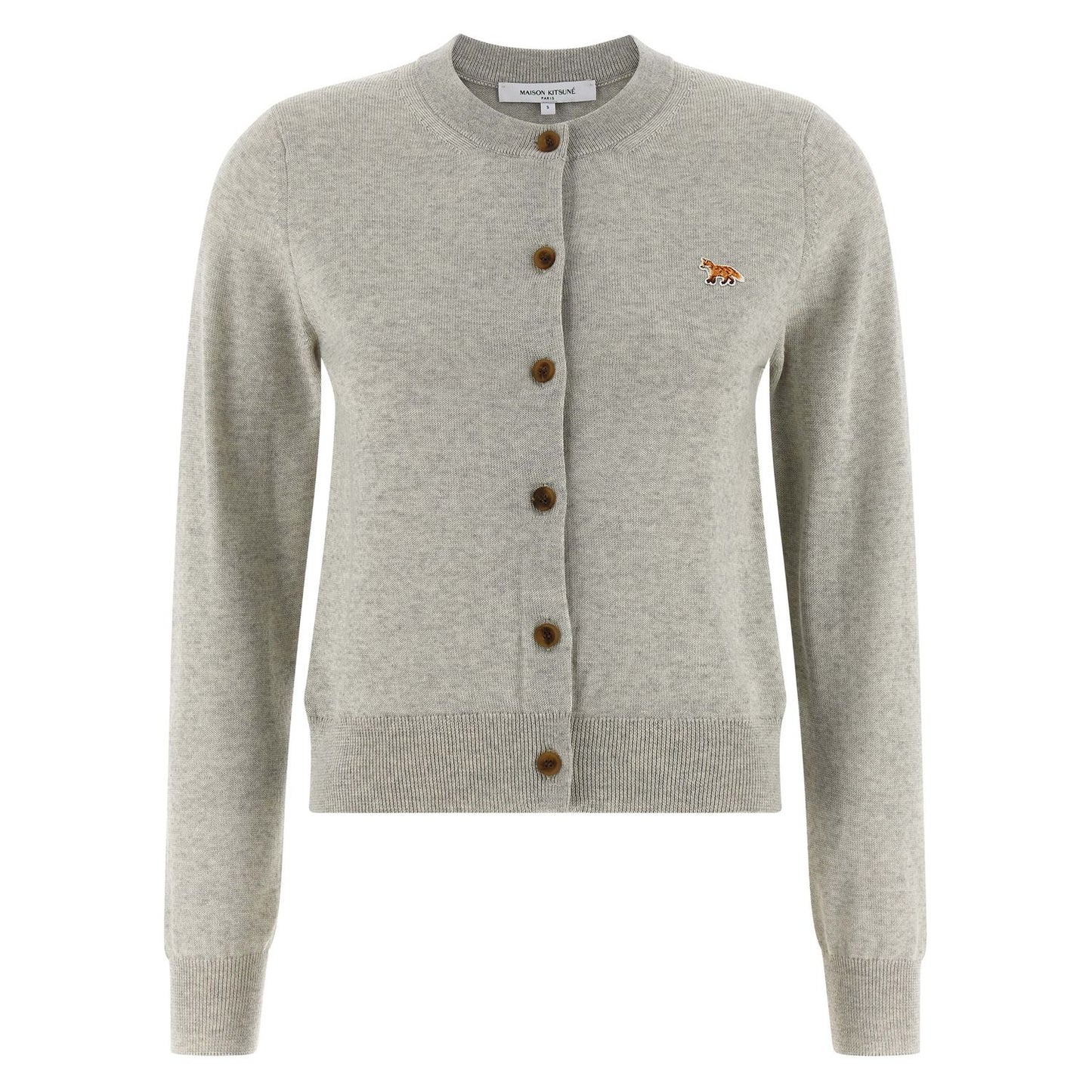 Maison Kitsuné Gray Virgin Wool Cardigan