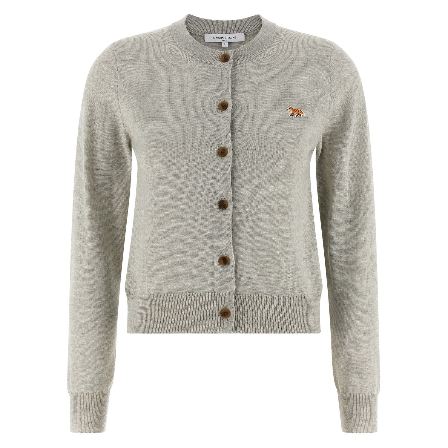 Maison Kitsuné Gray Virgin Wool Cardigan