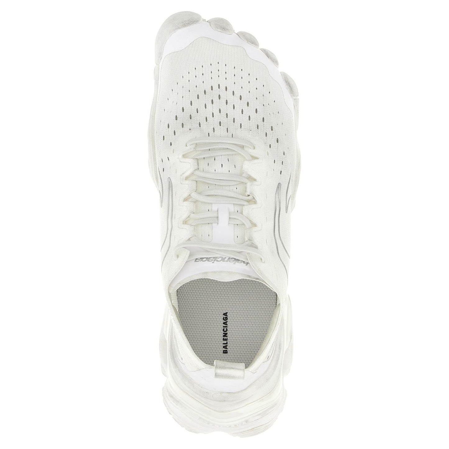 Balenciaga White Polyester Athletic Sneakers